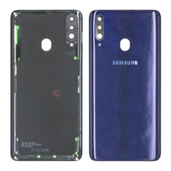 Vitre arrière Samsung Galaxy A20s A207F Bleue avec lentille – OEM