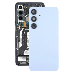 Vitre arrière originale Samsung Galaxy S24 FE S721 Bleu avec lentille