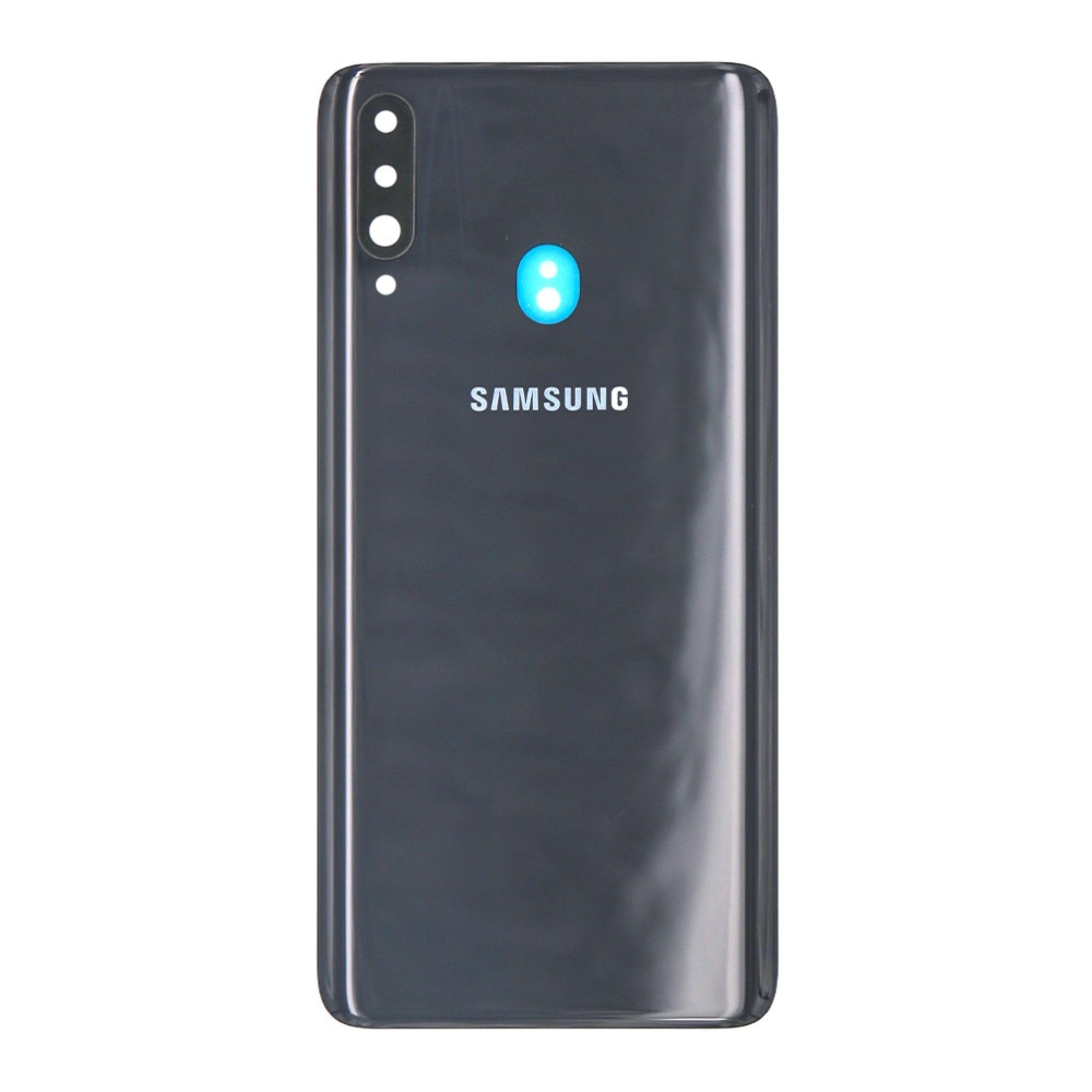 Vitre arrière Samsung Galaxy A20s A207F Noire avec lentille – OEM