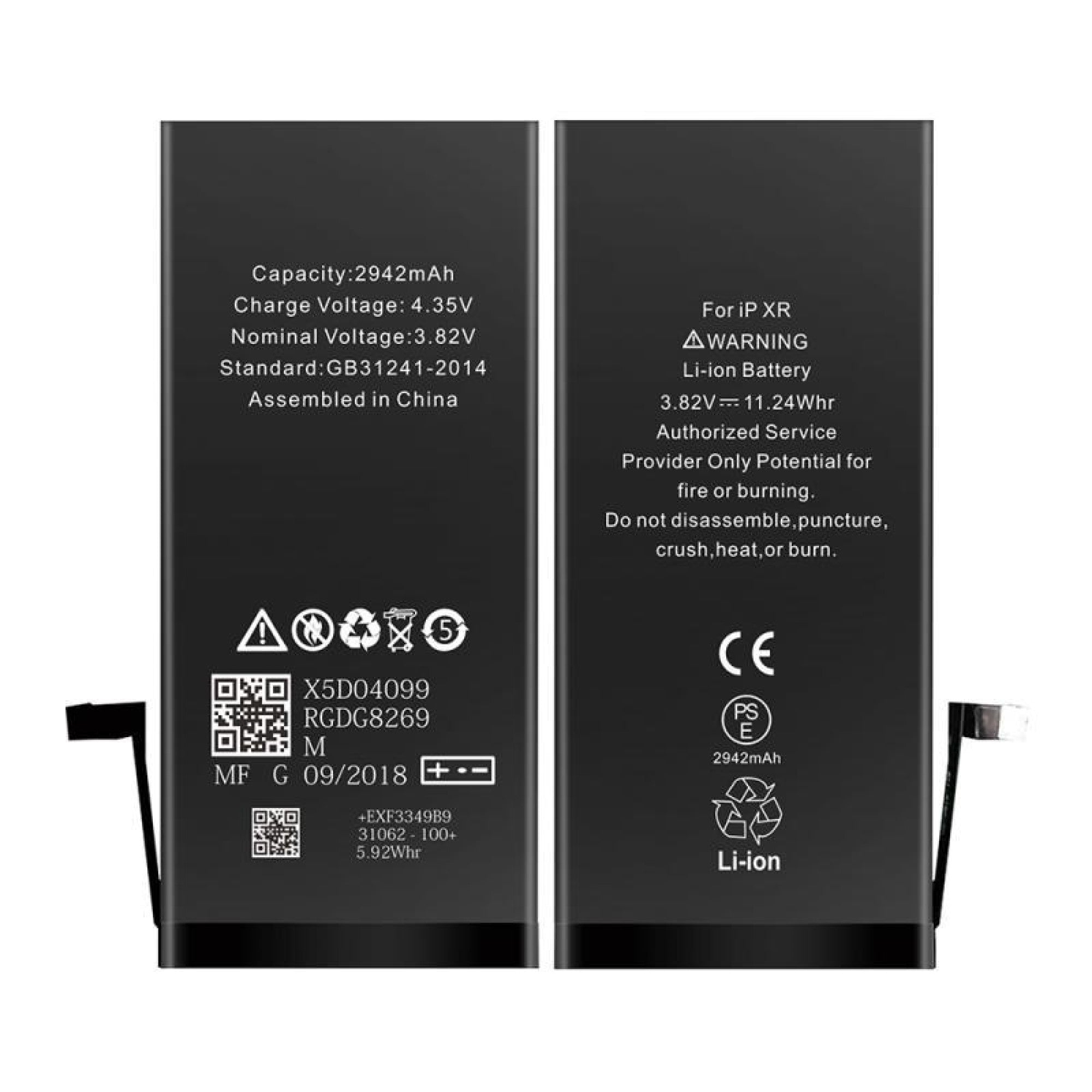 Batterie de remplacement pour iPhone XR - 2942 mAh - OEM