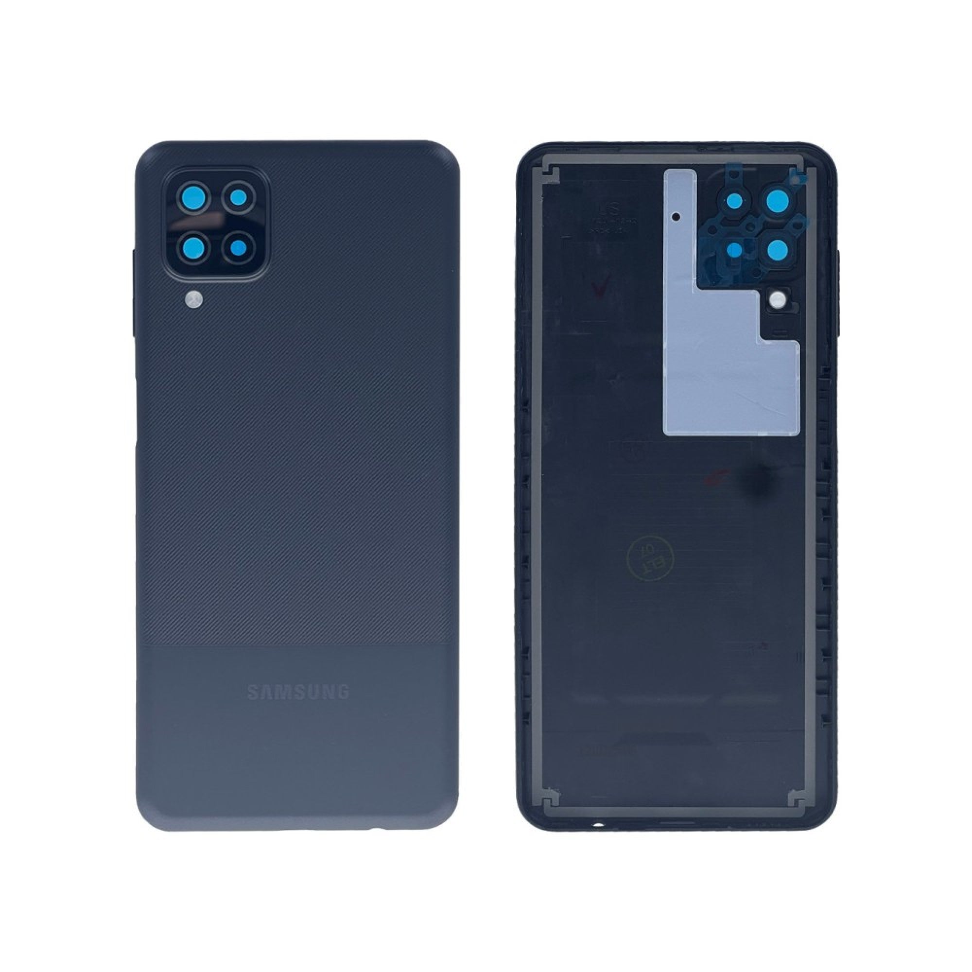 Vitre arrière Samsung Galaxy A12 A125F Noire avec lentille – OEM