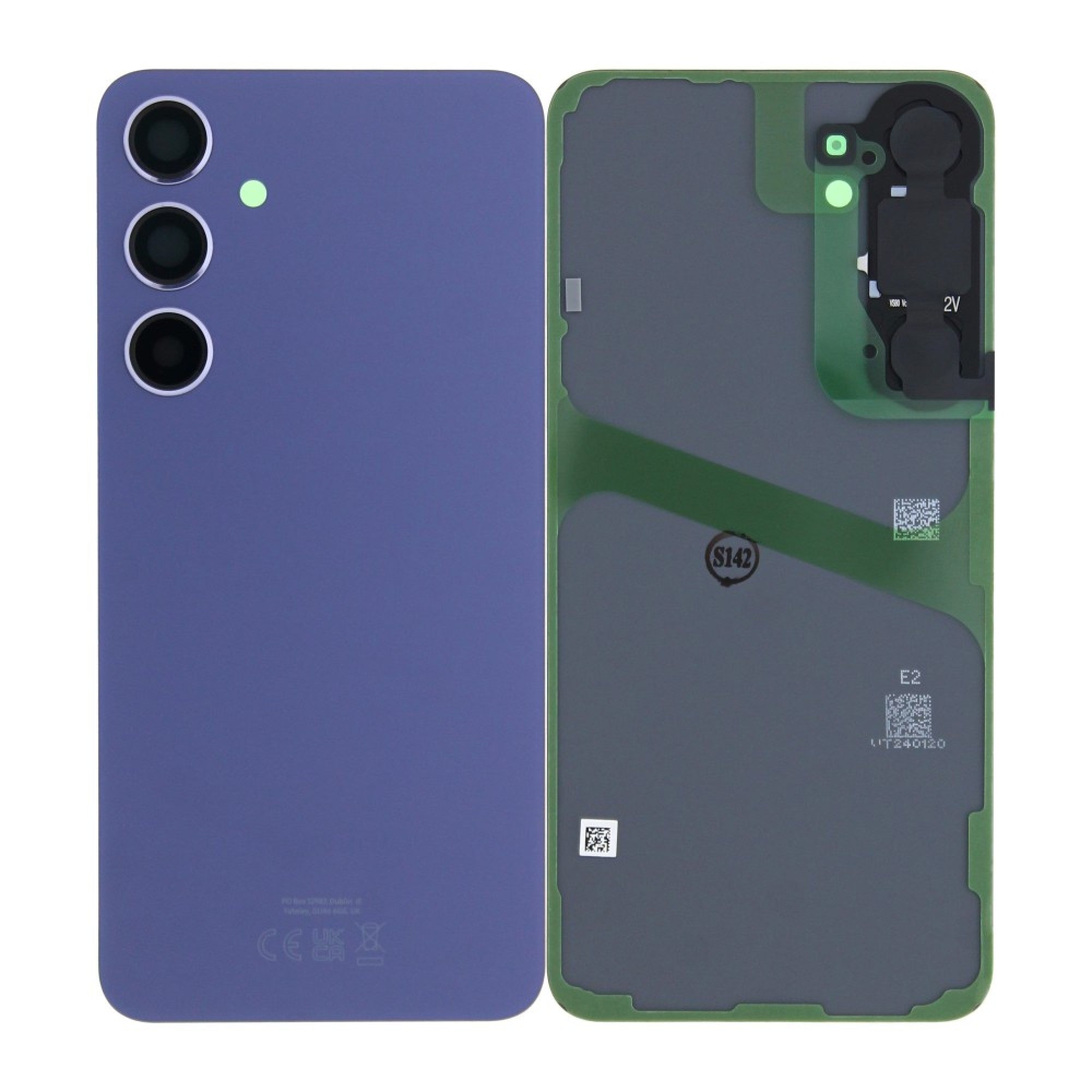 Vitre arrière originale Samsung Galaxy S24 Plus S926 Violet Cobalt avec lentille