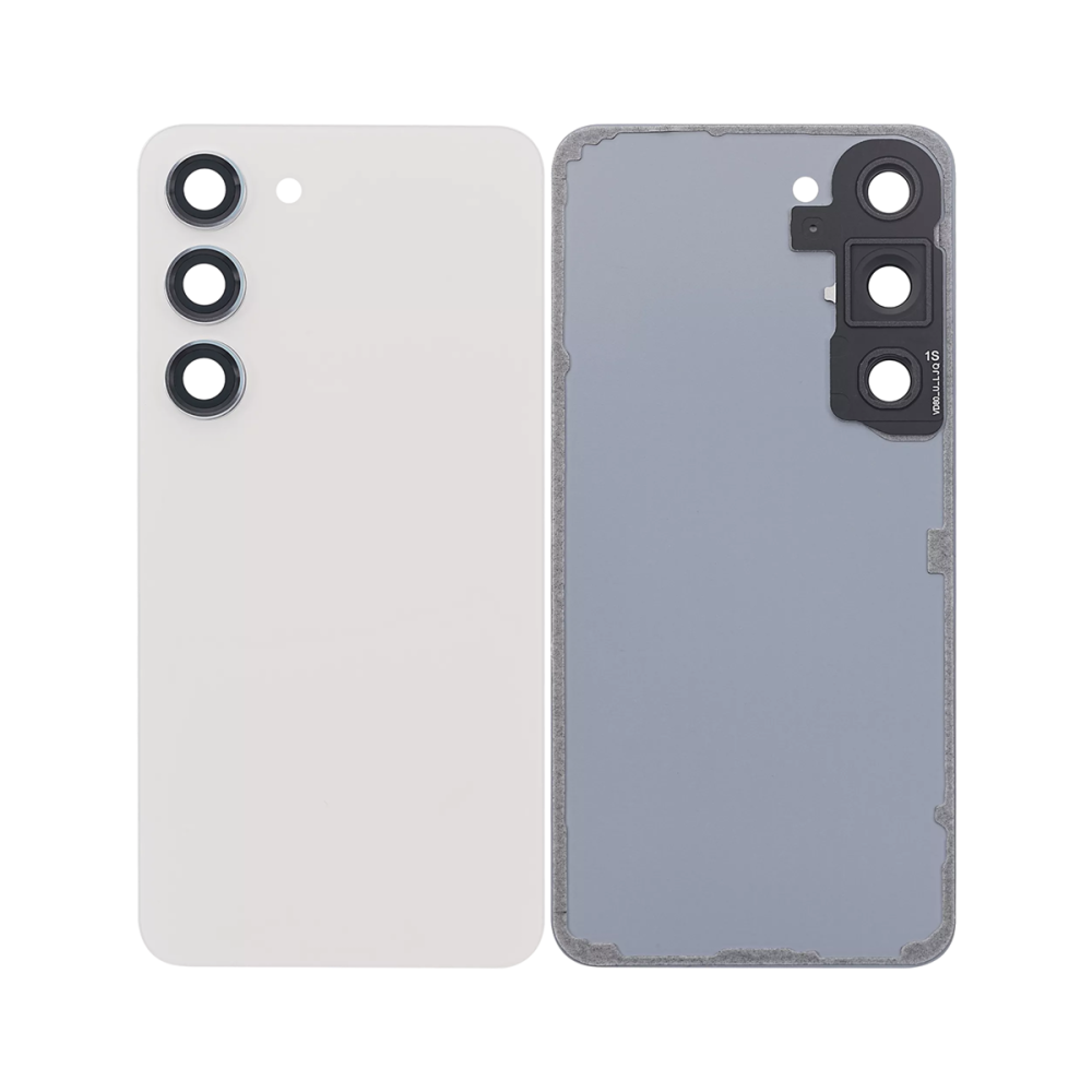 Vitre arrière Samsung Galaxy S23 S911 Crème avec lentille - OEM