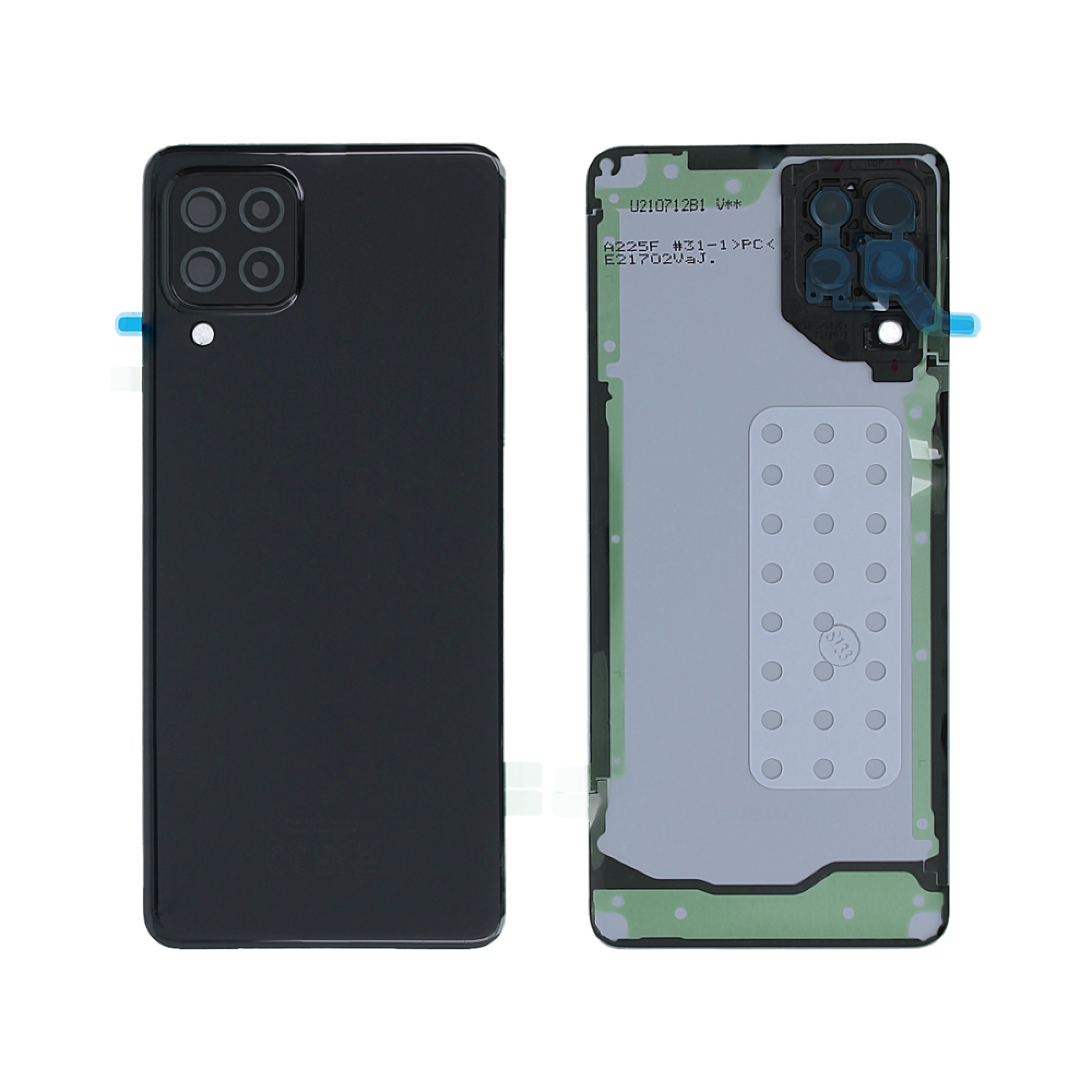 Vitre arrière Samsung Galaxy A22 A225 Noire avec lentille – OEM