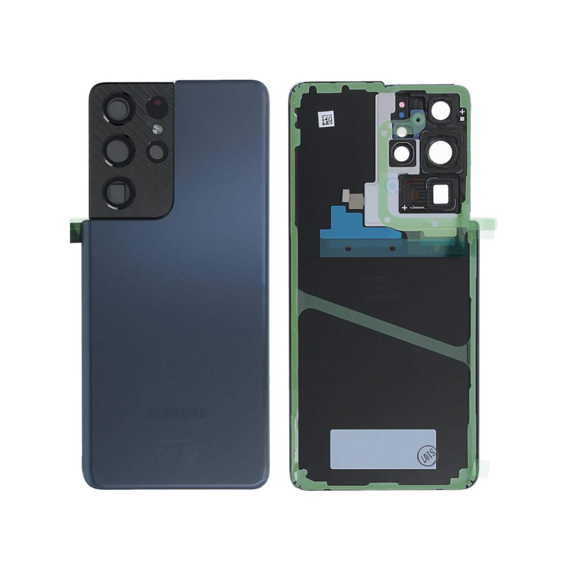 Vitre arrière originale Samsung Galaxy S21 Ultra G998 Bleu Marine Avec lentille