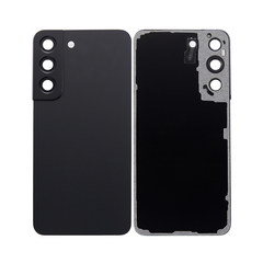 Vitre arrière Samsung Galaxy S22 S901 Noir Fantôme avec lentille - OEM