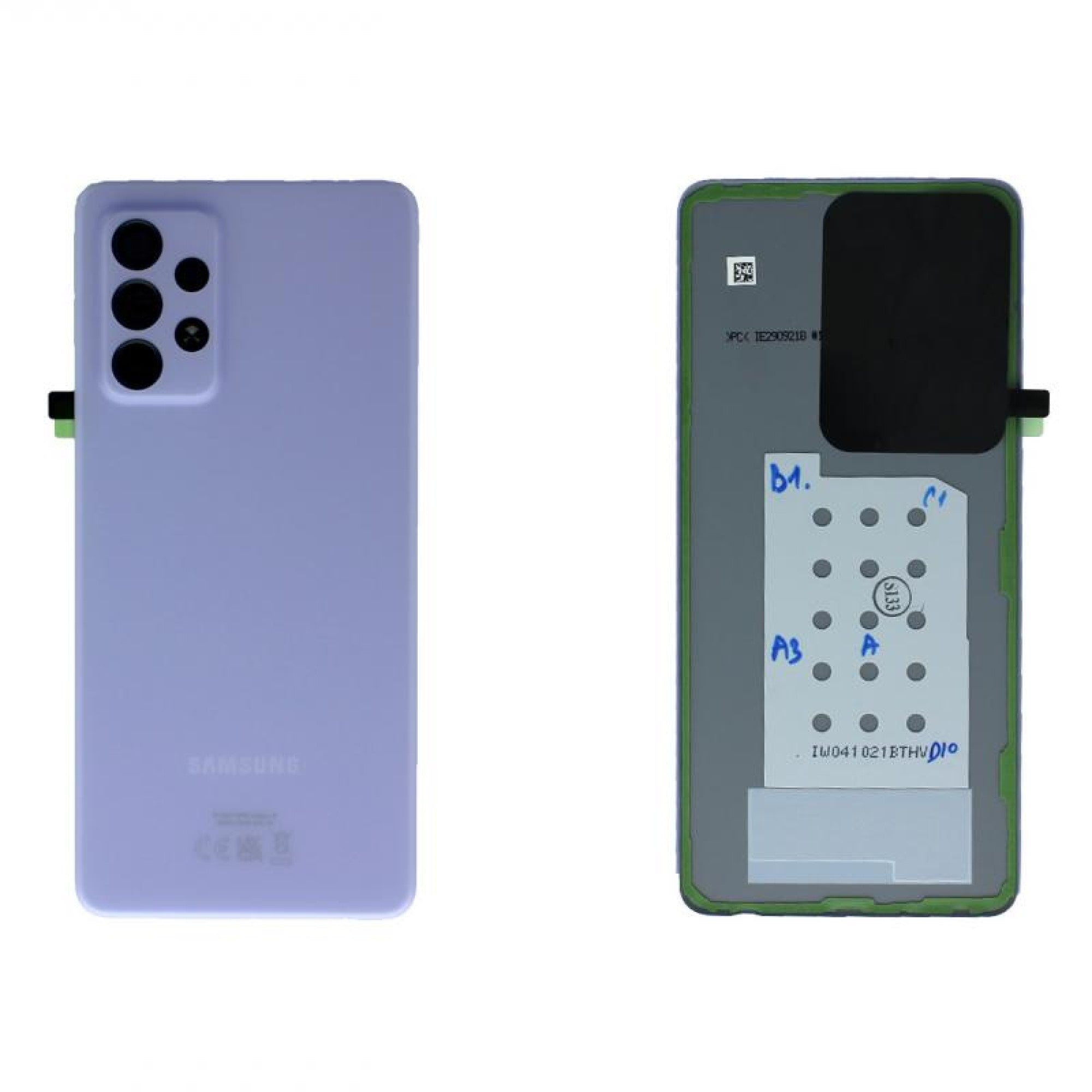 Samsung Galaxy A52 4G A525, A52 5G A526 Vitre arrière Violet avec lentille - Originale