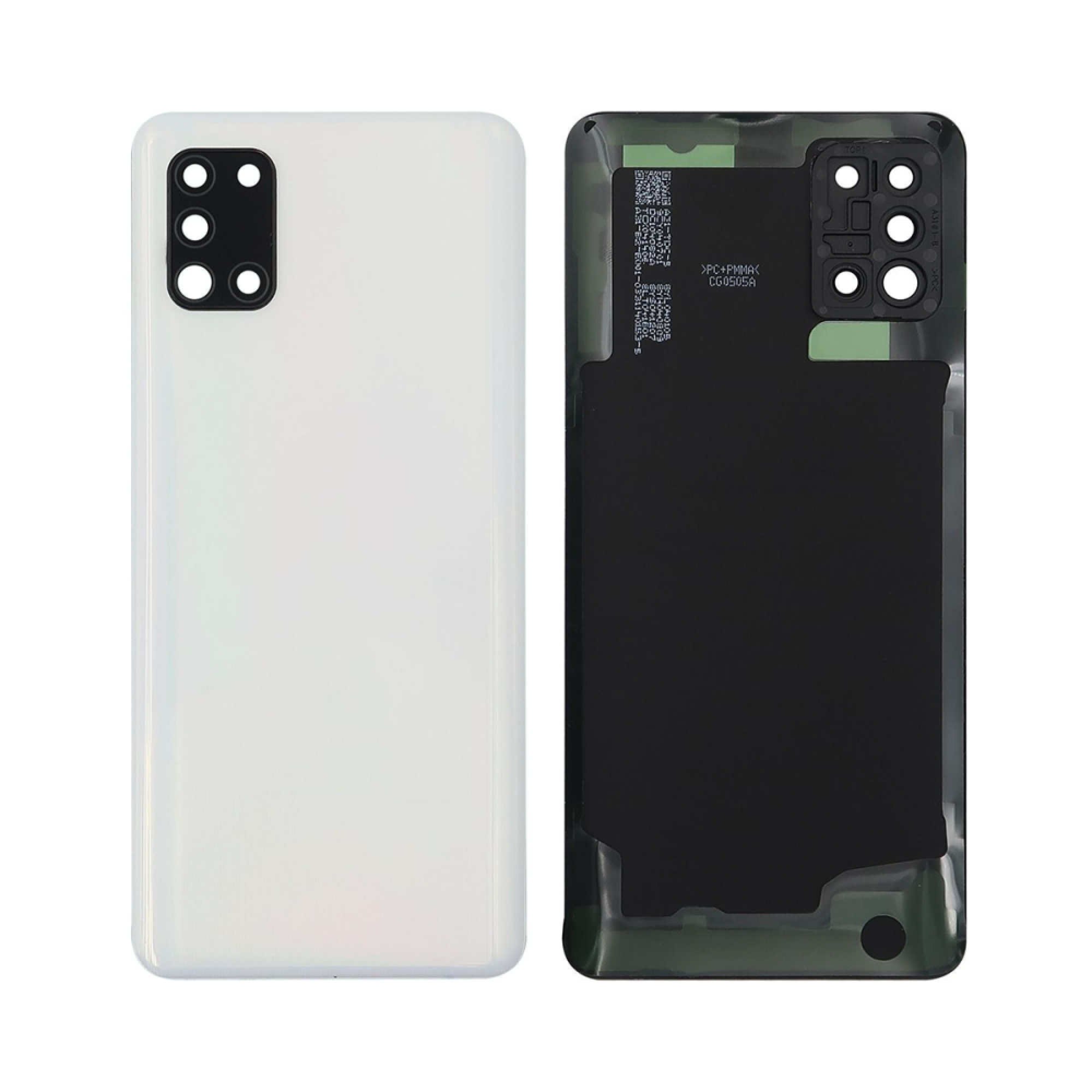 Vitre arrière Samsung Galaxy A31 A315F Prism Crush Blanche avec lentille – OEM