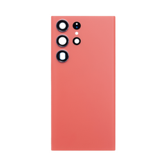 Vitre arrière Samsung Galaxy S23 Ultra S918 Rouge avec lentille - OEM