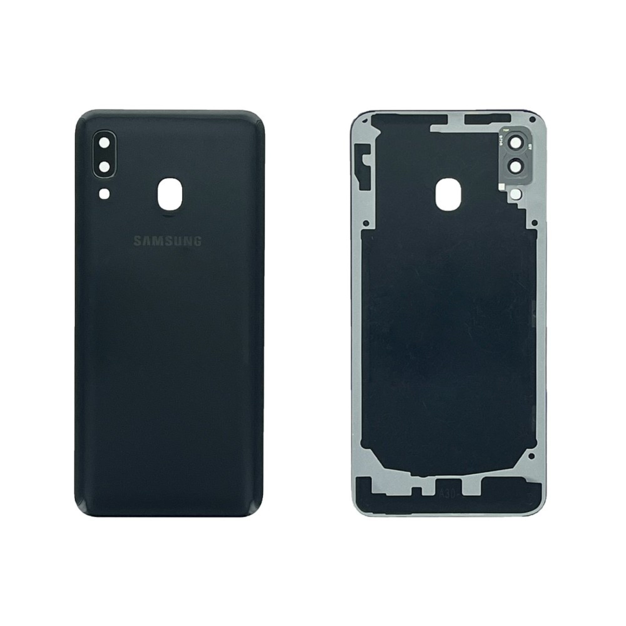 Vitre arrière Samsung Galaxy A30 A305F Noire avec lentille – OEM