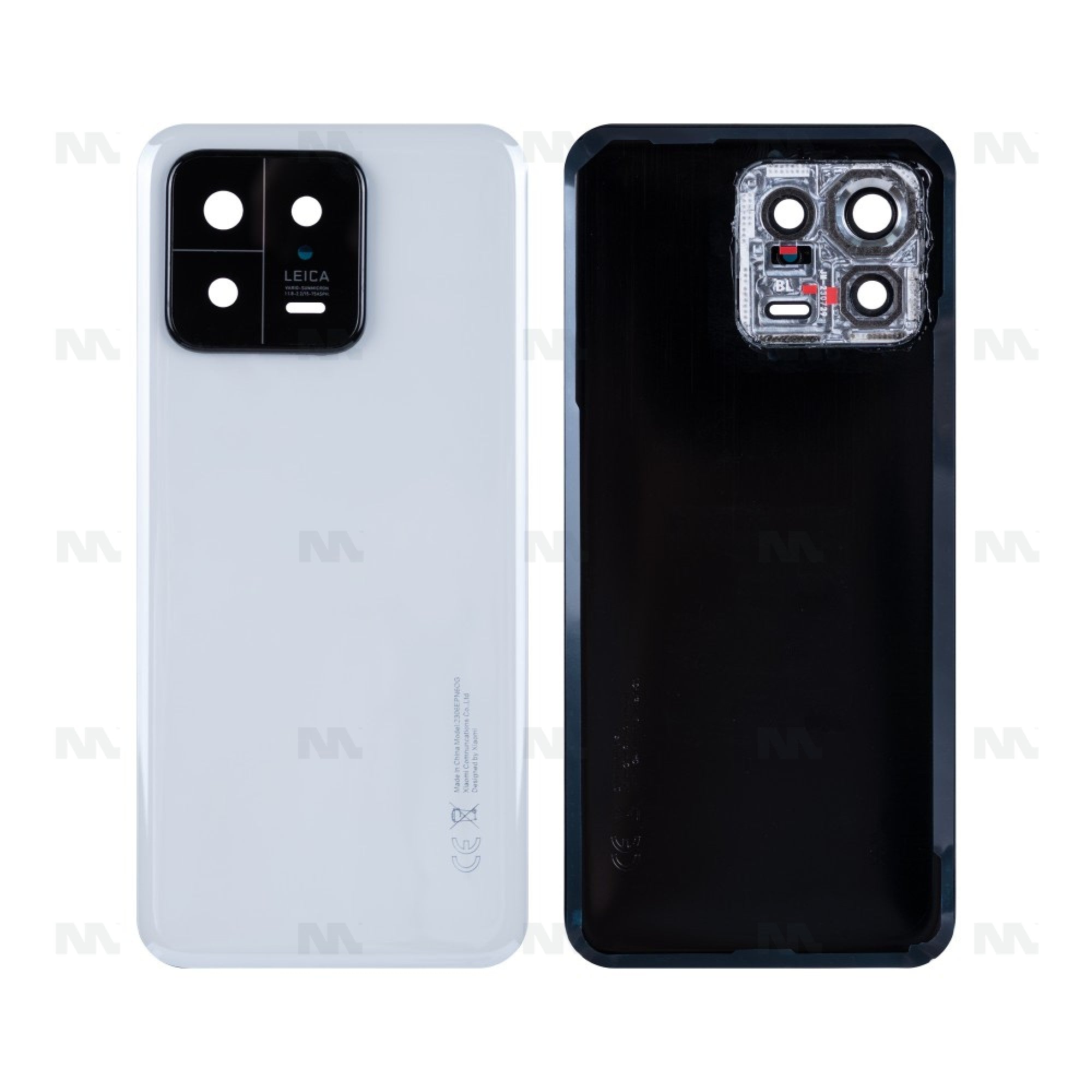 Vitre arrière Xiaomi 13 (2211133G) Blanche avec lentille - OEM