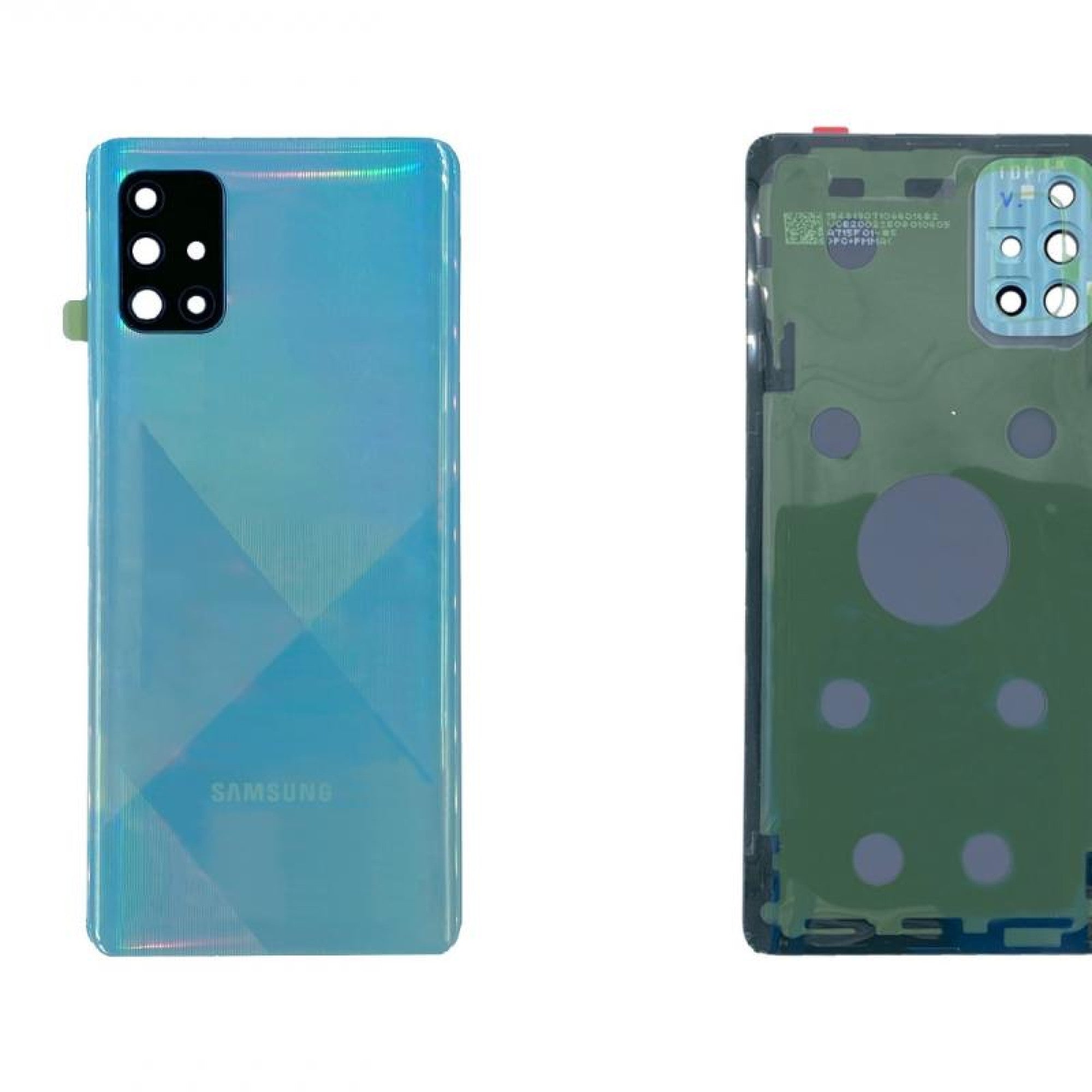 Samsung Galaxy A71 A715 Vitre arrière Bleu avec lentille - OEM