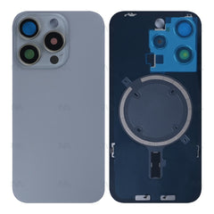 Vitre arrière pour iPhone 15 Pro Titane Naturel (Contour caméra agrandi) - Compatible