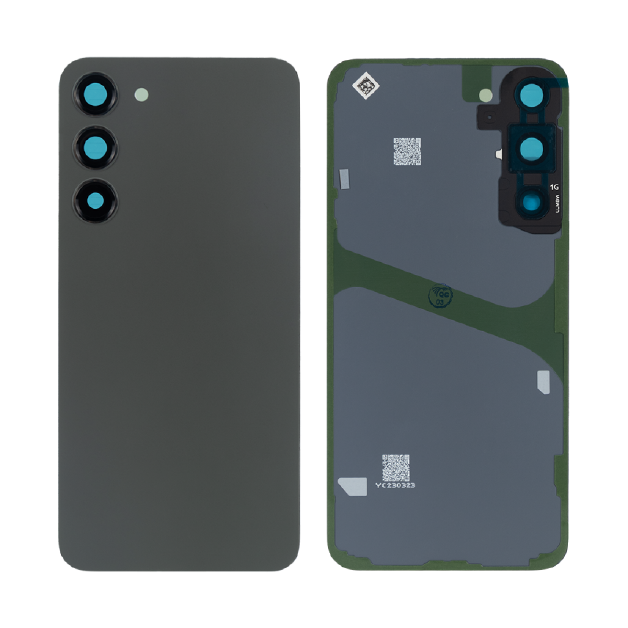 Vitre arrière Originale Samsung Galaxy S23 Plus S916 Verte avec lentille
