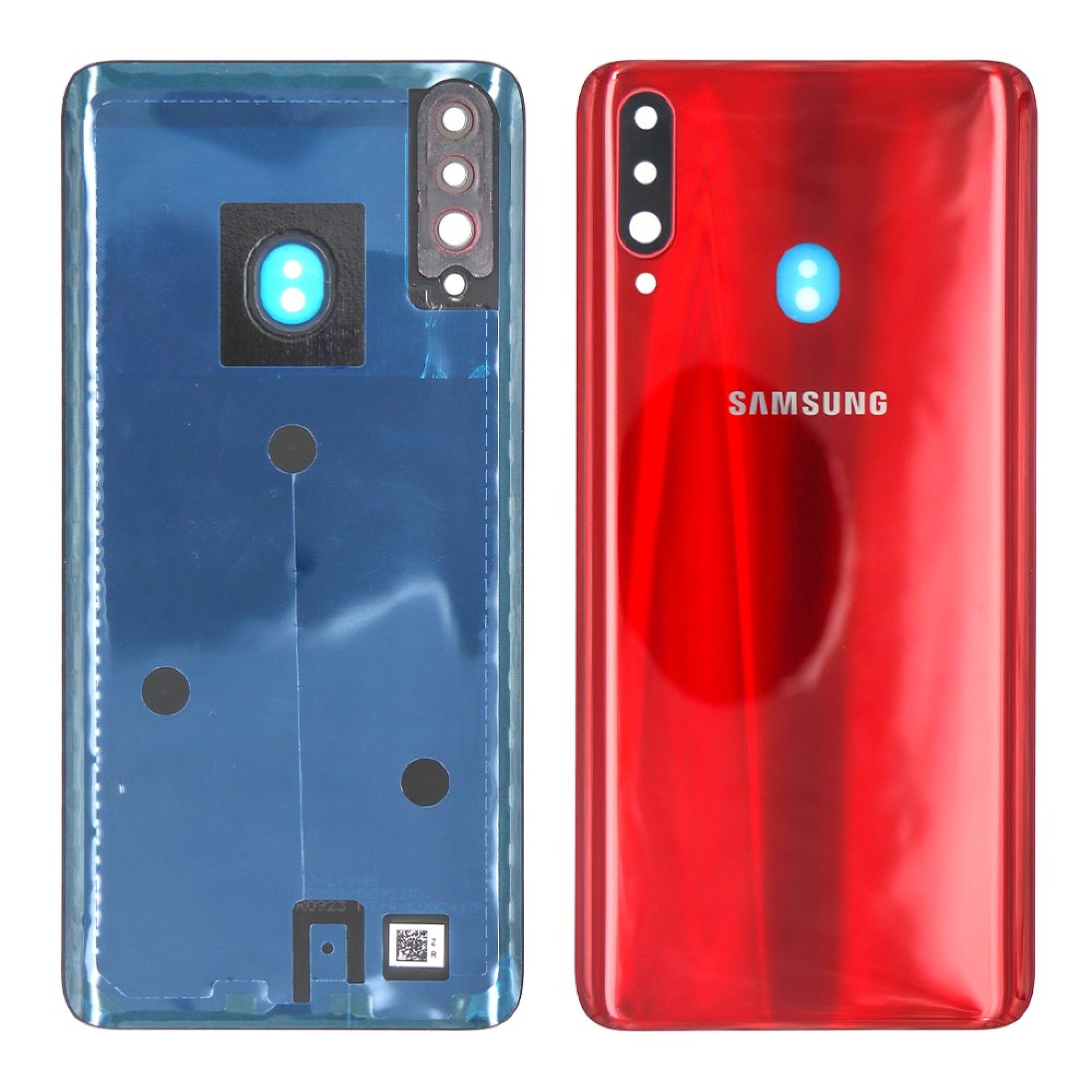 Vitre arrière Samsung Galaxy A20s A207F Rouge avec lentille – OEM