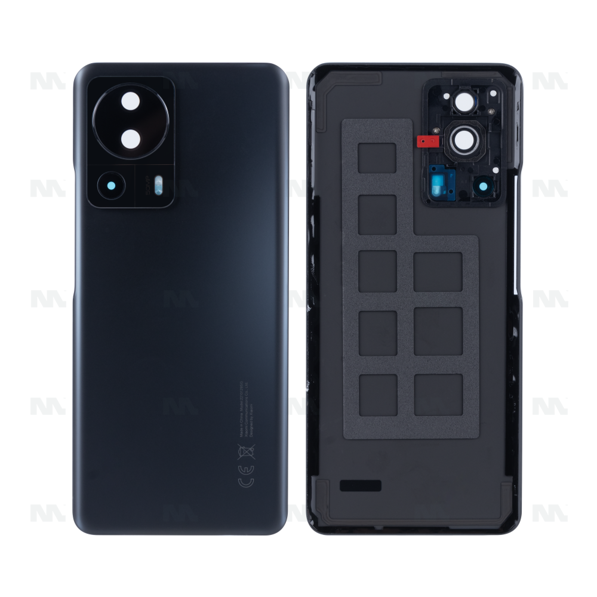 Vitre arrière Xiaomi 13 Lite noire avec lentille- OEM