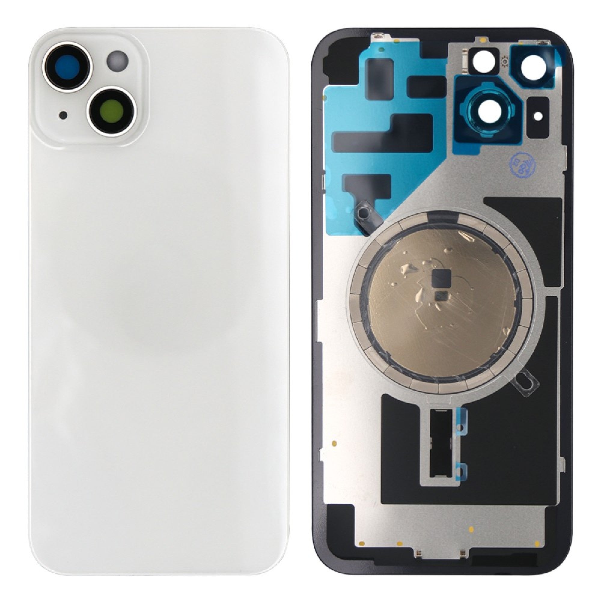 Vitre arrière iPhone 14 Plus Blanc (Contour caméra agrandi)