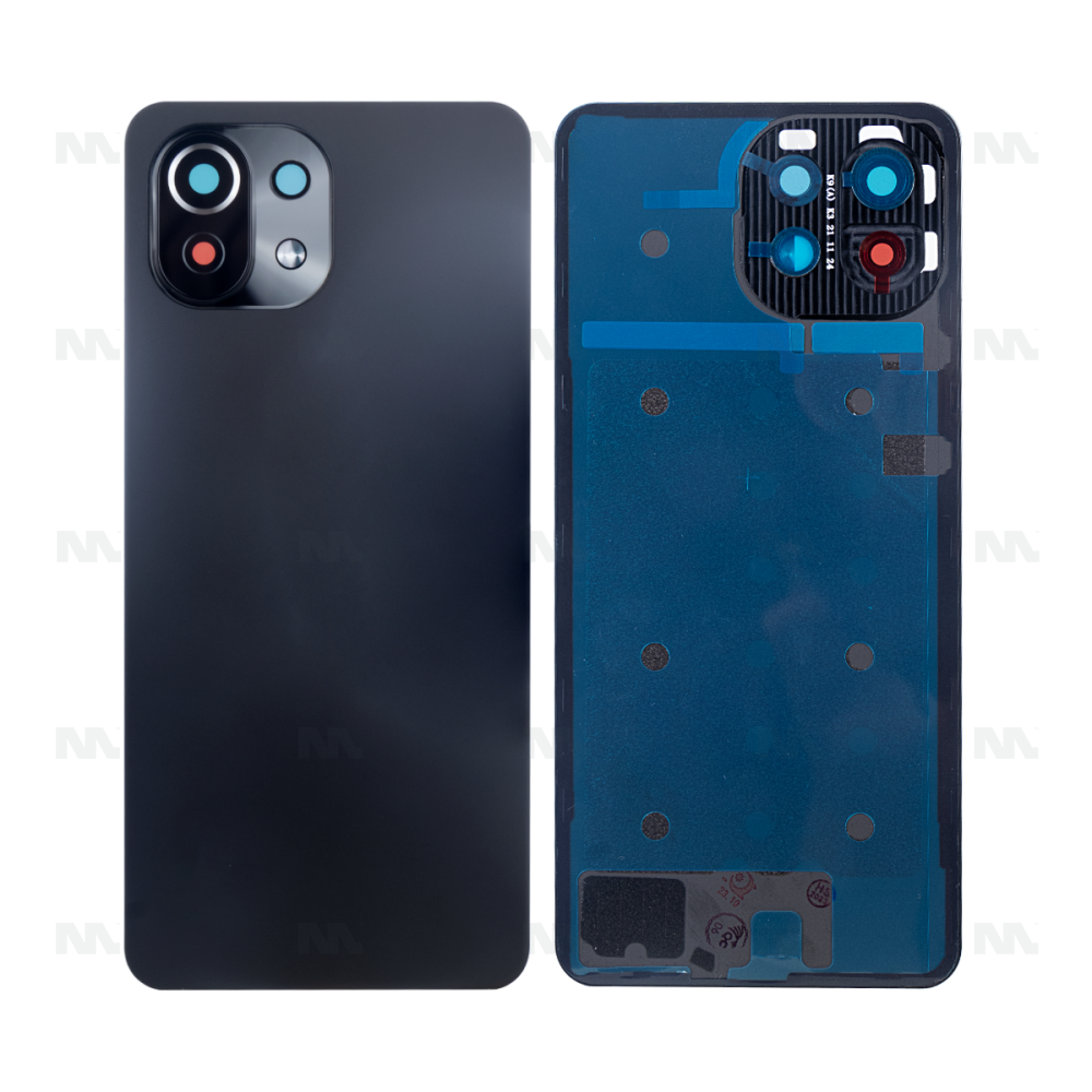 Vitre arrière Xiaomi Mi 11 Lite (M2101K9AG) Noir avec lentille - OEM