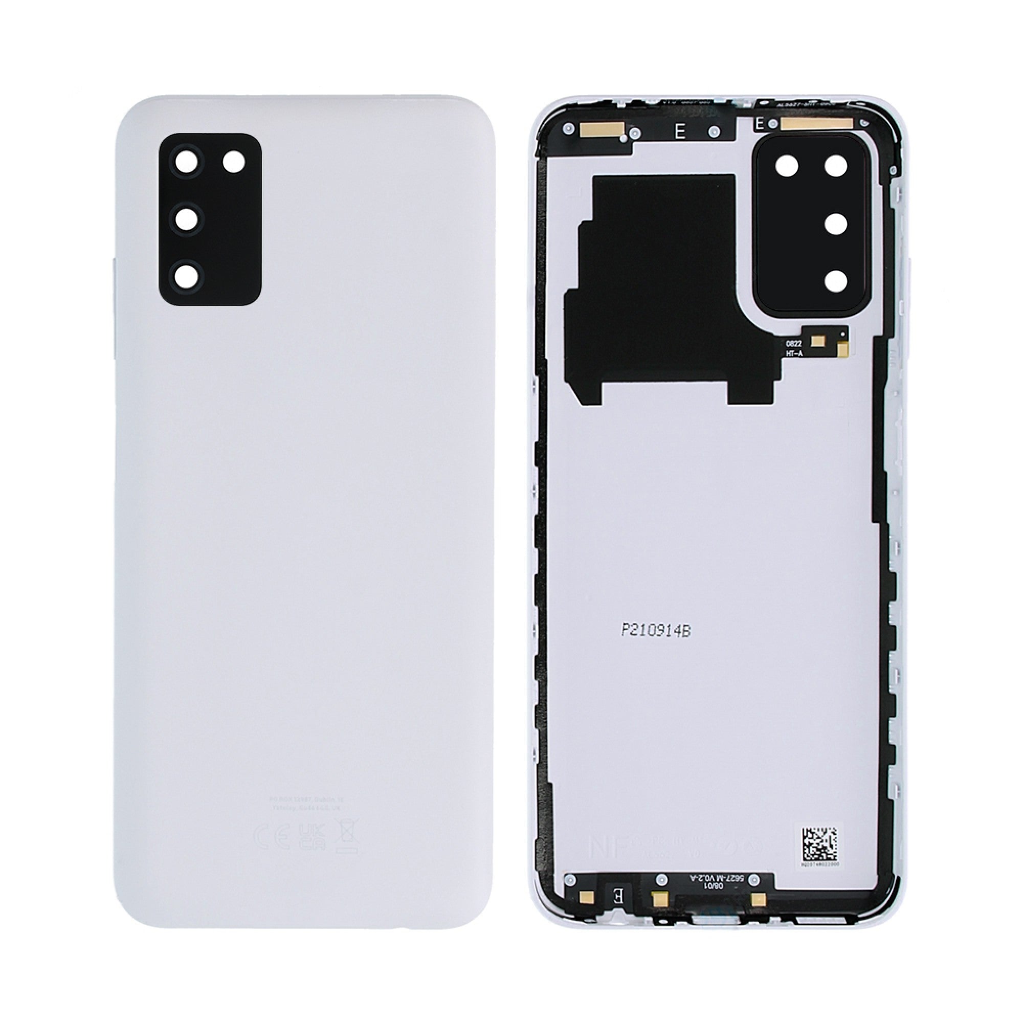 Vitre arrière Samsung Galaxy A03s A037F Blanche Avec Lentille - OEM