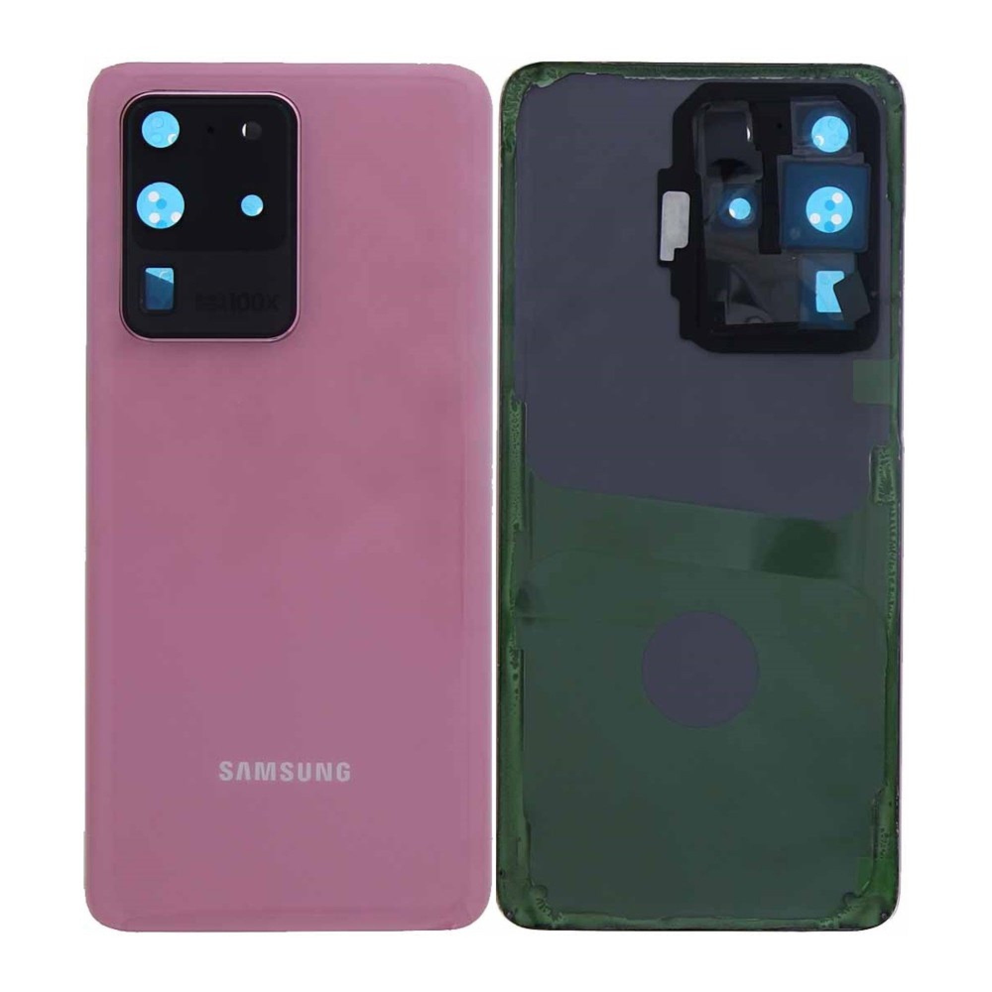 Vitre arrière Samsung Galaxy S20 Ultra G988 Rose Avec lentille - OEM