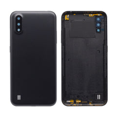 Vitre arrière Samsung Galaxy A01 A015F noire avec lentille - OEM