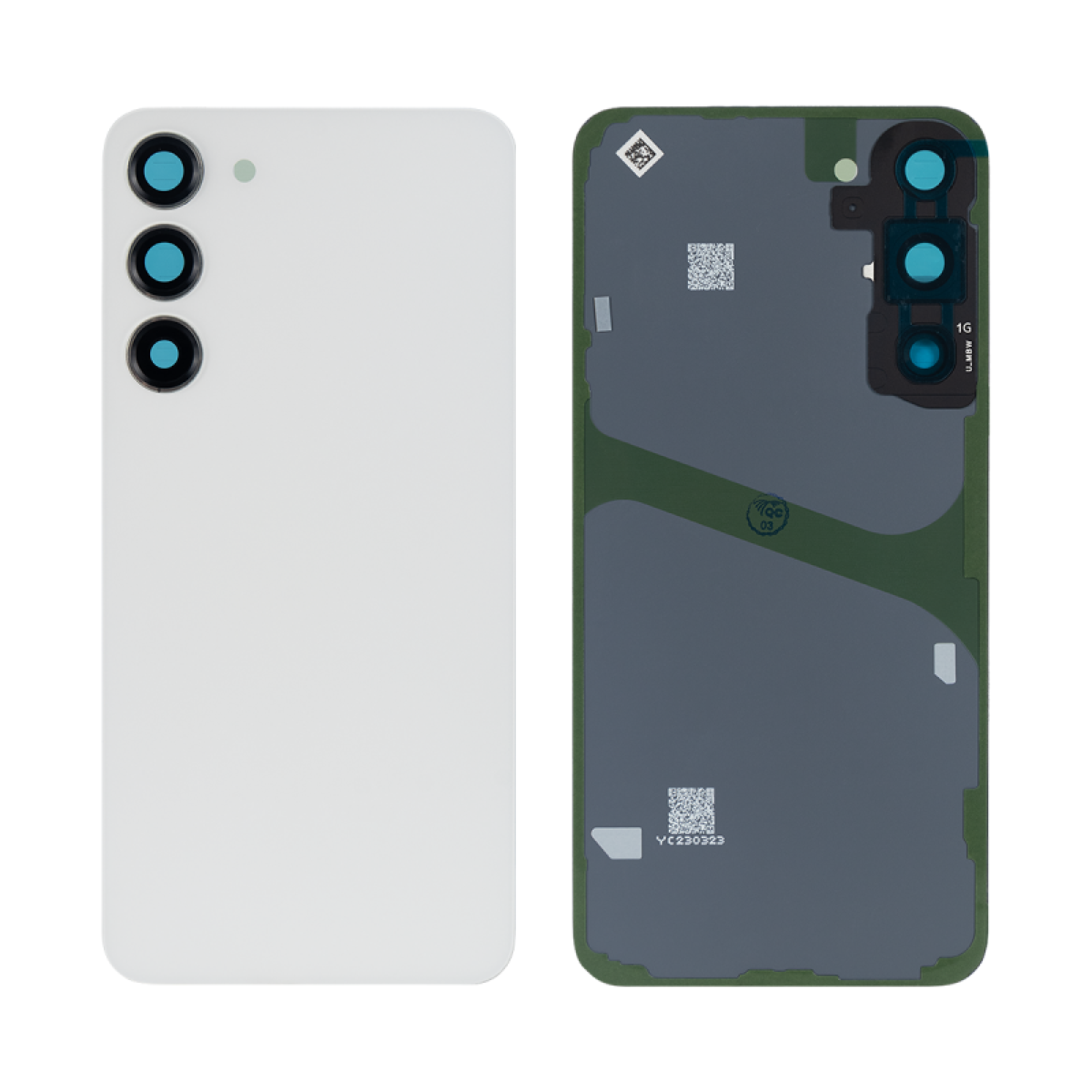 Vitre arrière Originale Samsung Galaxy S23 Plus S916 Crème avec lentille
