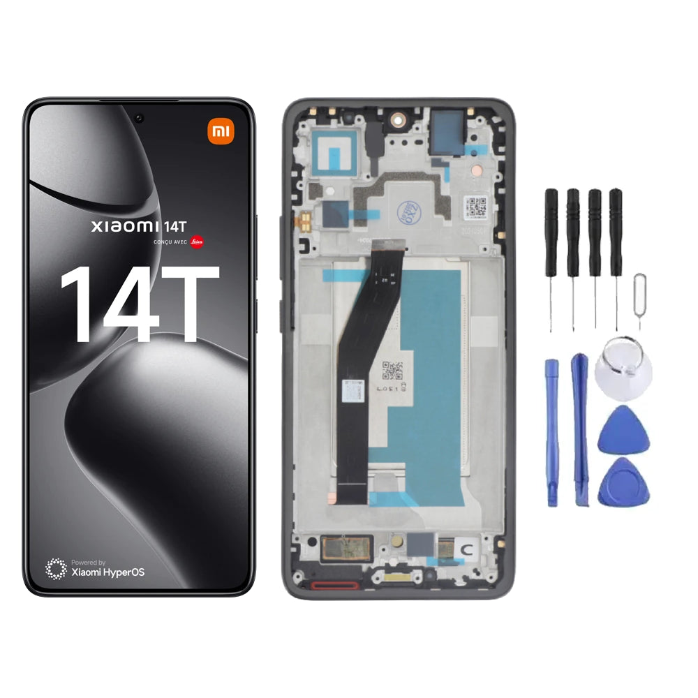 Chassis + Ecran LCD AMOLED (Officiel) + Vitre pour Xiaomi 14T + Kit d'outils